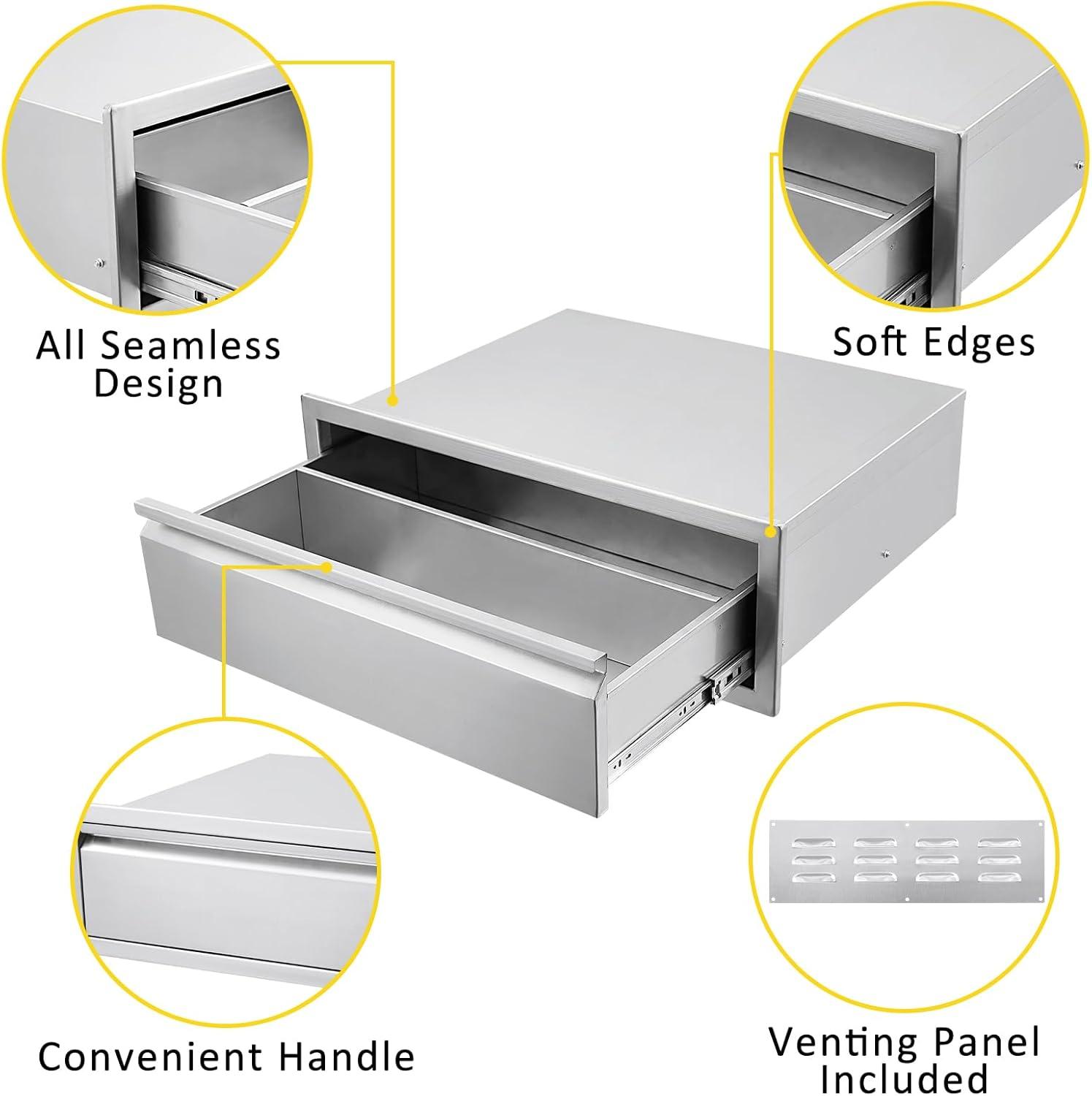 30'' Stainless Steel Drawers