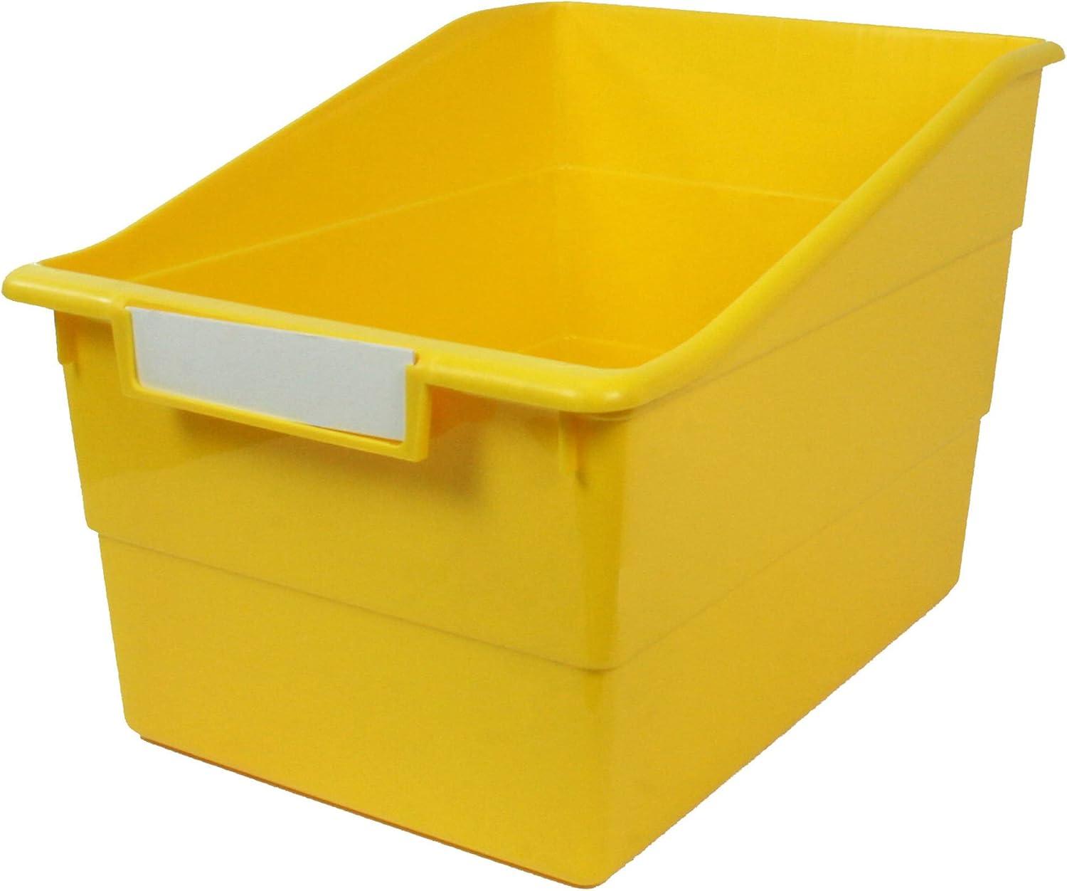 Yellow Wide Plastic Shelf File with Label Holder