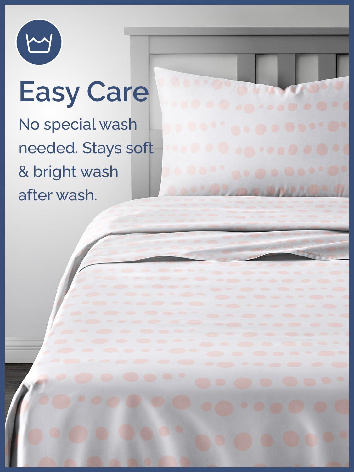 CGK Linens 4 Piece Kids Microfiber Sheet Set - Wrinkle Free - Cute, Cozy, Soft