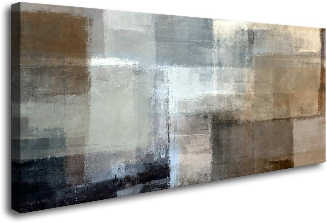 Abstract Gray and Brown Canvas Print Wall Art, 20x40 Inch