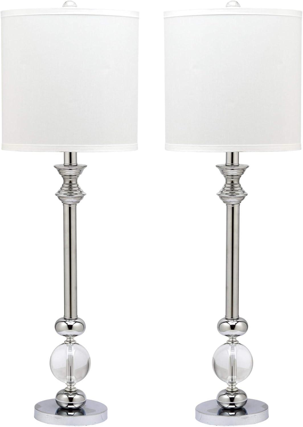 SAFAVIEH Erica 31 in. H Crystal Candlestick Table Lamp, Clear, Set of 2