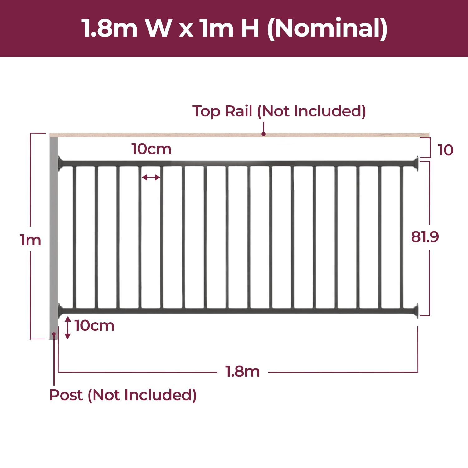 CR Home Metal Railing For Deck, Metal Guard Rail Kit With Balusters For Deck Railing 32 Inch, Wrought Iron Deck Railing Kit And Porch Railing Ideal For Residential And Commercial Use, 6ft Wide