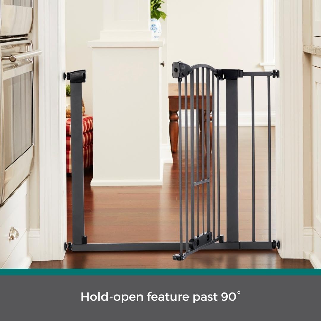 North States MyPet Wide Metal Deco EasyPass Pet Gate, Expands to 40.5" Wide