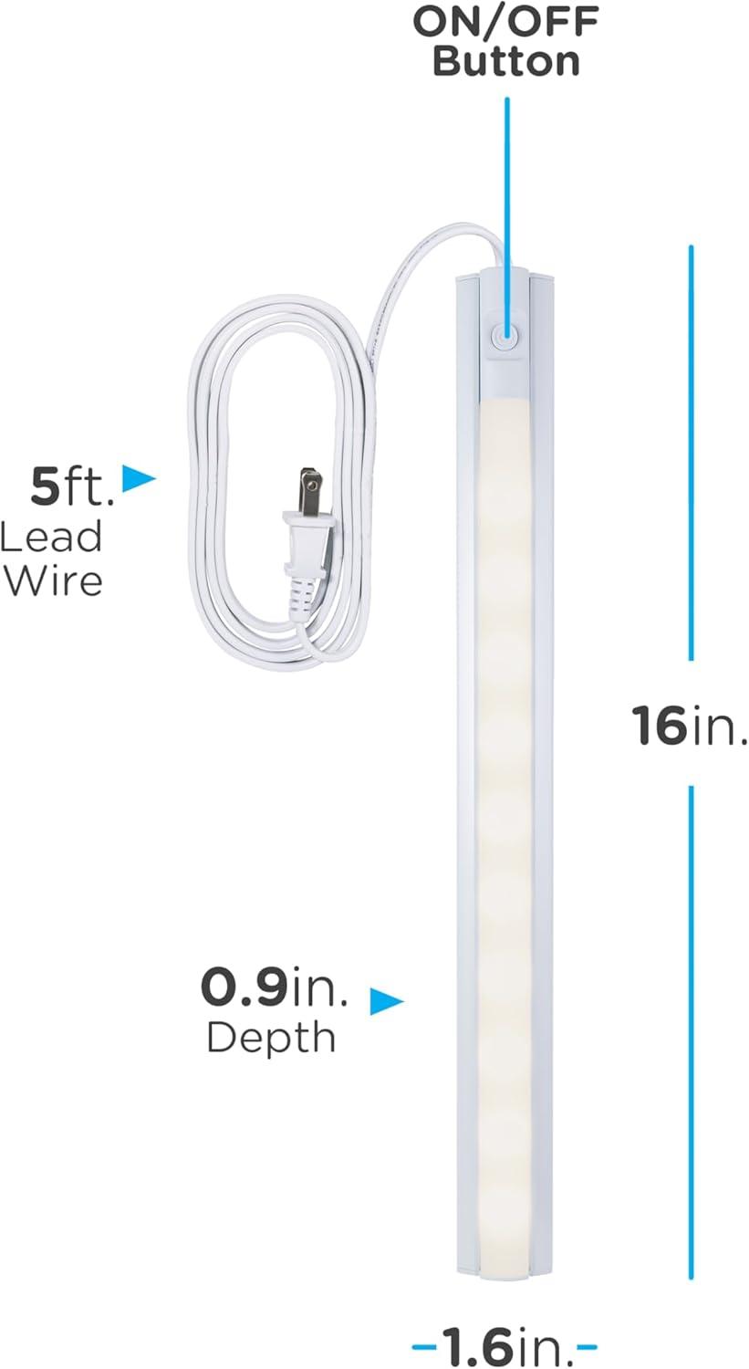 Enbrighten 16-inch On/Off Plug-In LED Under Cabinet Light Fixture