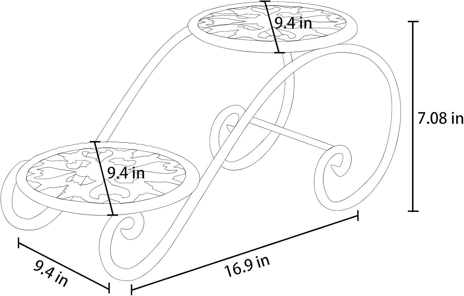 Heavy Plant Stand For 10" 16" Pot Indoor Outdoor Corner Adjustable Metal Duty Large (Black 1 Pack)