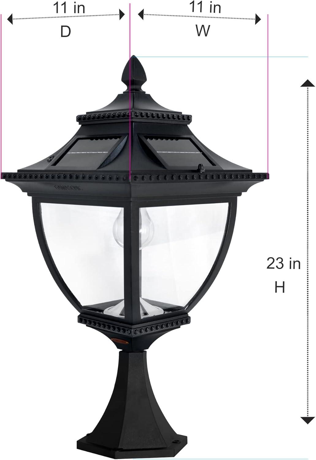 Black Cast Aluminum Solar LED Outdoor Post Light with 3 Mounting Options