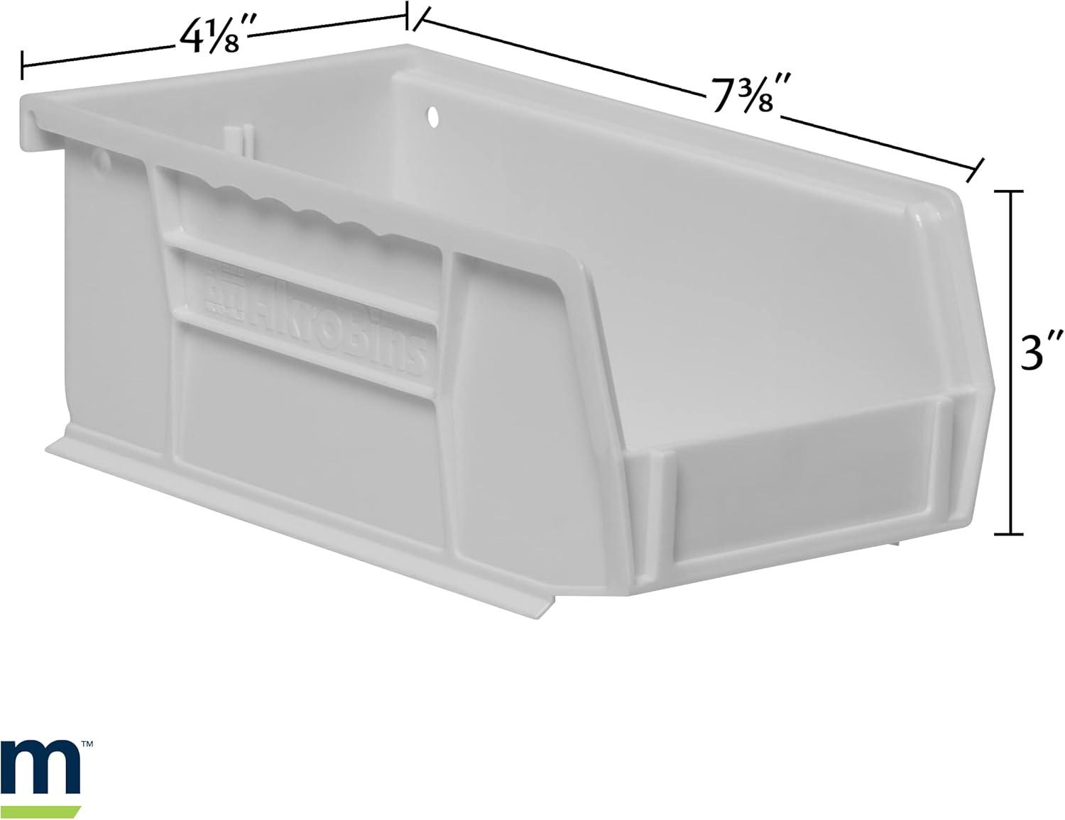 Green Stackable Plastic Storage Bin, 7 x 4 x 3 Inches