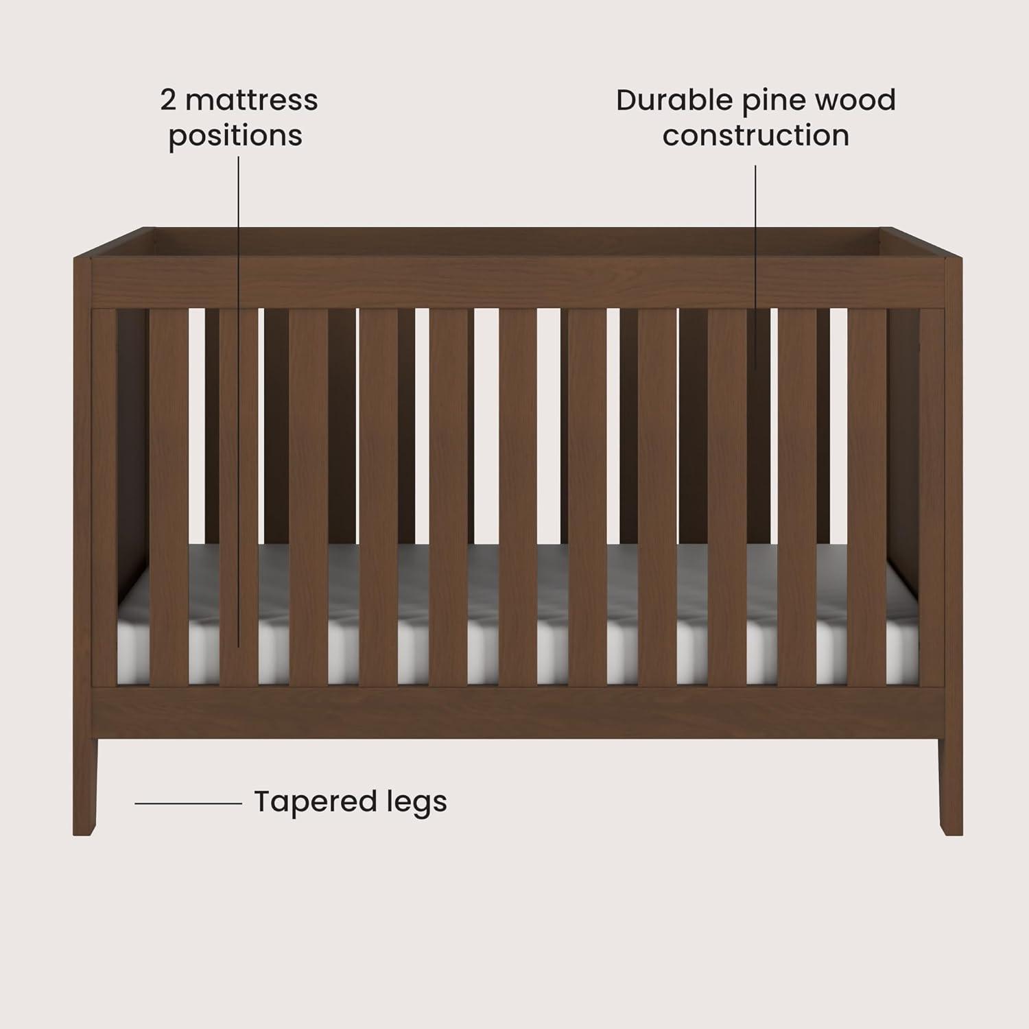 Child Craft Kieran Crib and Dresser Nursery Set, 2-Piece, Includes 3-in-1 Convertible Crib and 3-Drawer Dresser, Grows with Your Baby (Toasted Chestnut)