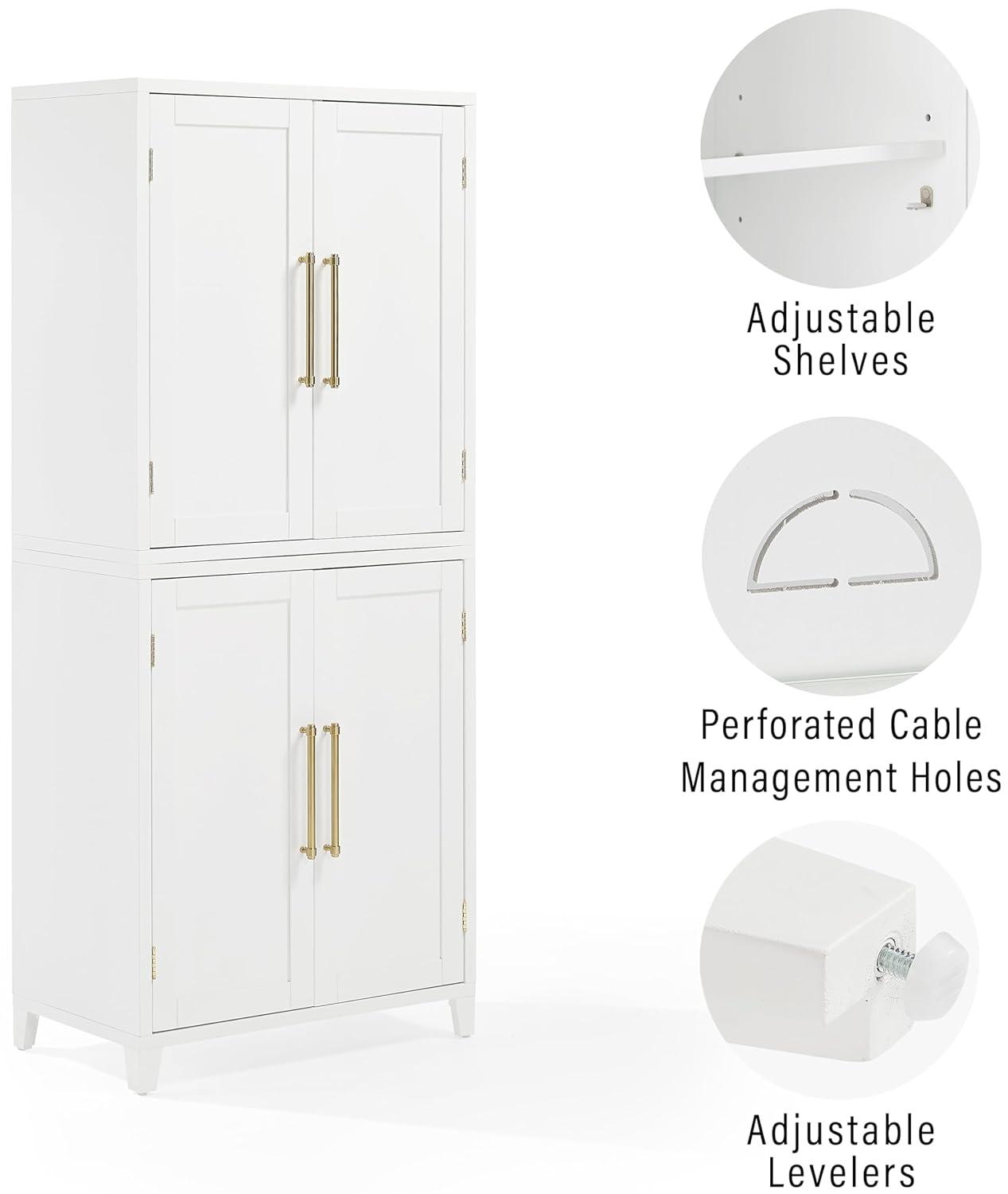 Crosley 70" Roarke Kitchen Pantry Storage Cabinet White