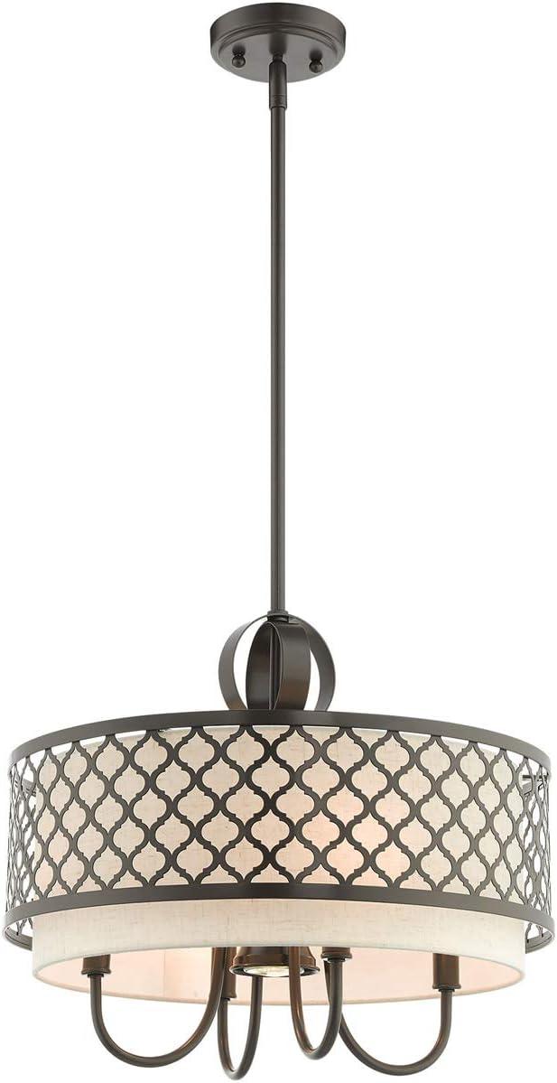 Arabesque Mini Drum 5-Light Pendant in English Bronze