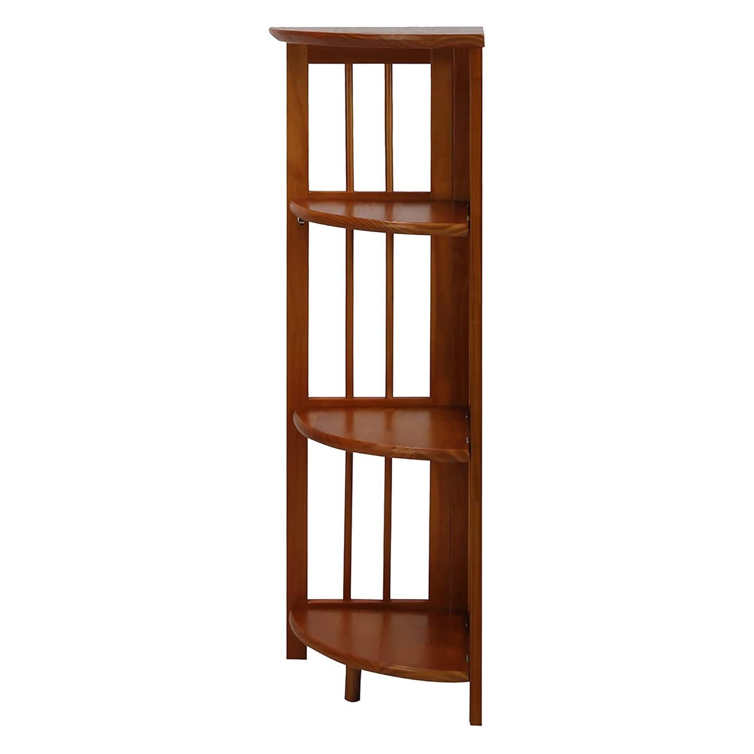 Yu Shan CO USA Ltd  4-tier corner folding bookcase  Honey Oak