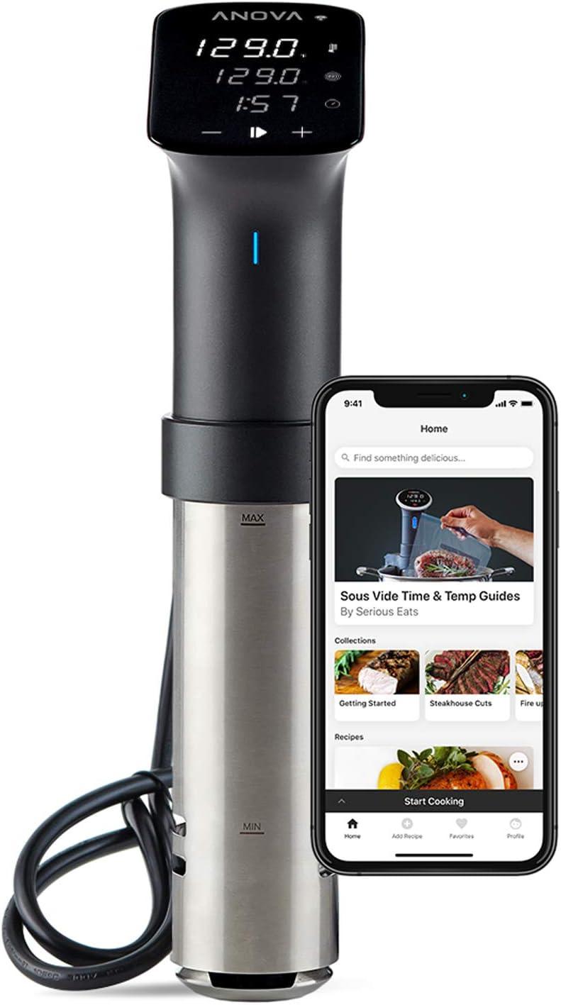 Anova 1200 Watts Black and Silver Sous Vide Precision Cooker