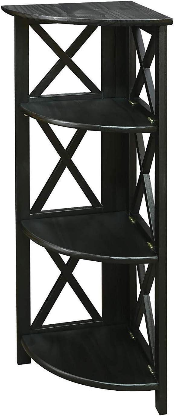 Casual Home Montego 3 Shelf Corner Folding Bookcase with Mantel Top