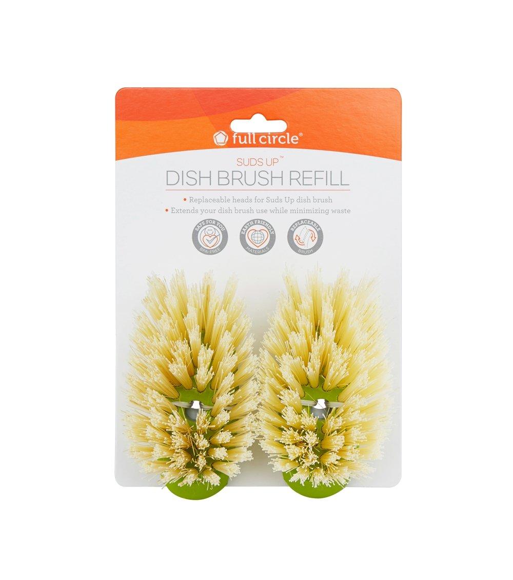 Full Circle Suds Up Soap Dispensing Dish Brush 2-pack Refill, Green