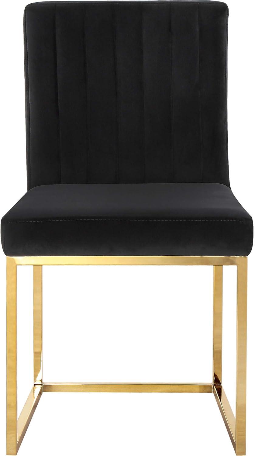 Meridian Furniture Contemporary Giselle Velvet Dining Chair in Black (Set of 2)