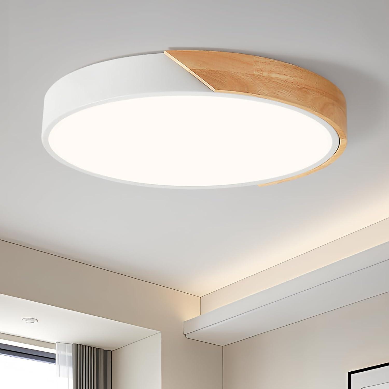 Modern White LED Ceiling Light with Frosted Acrylic Shade