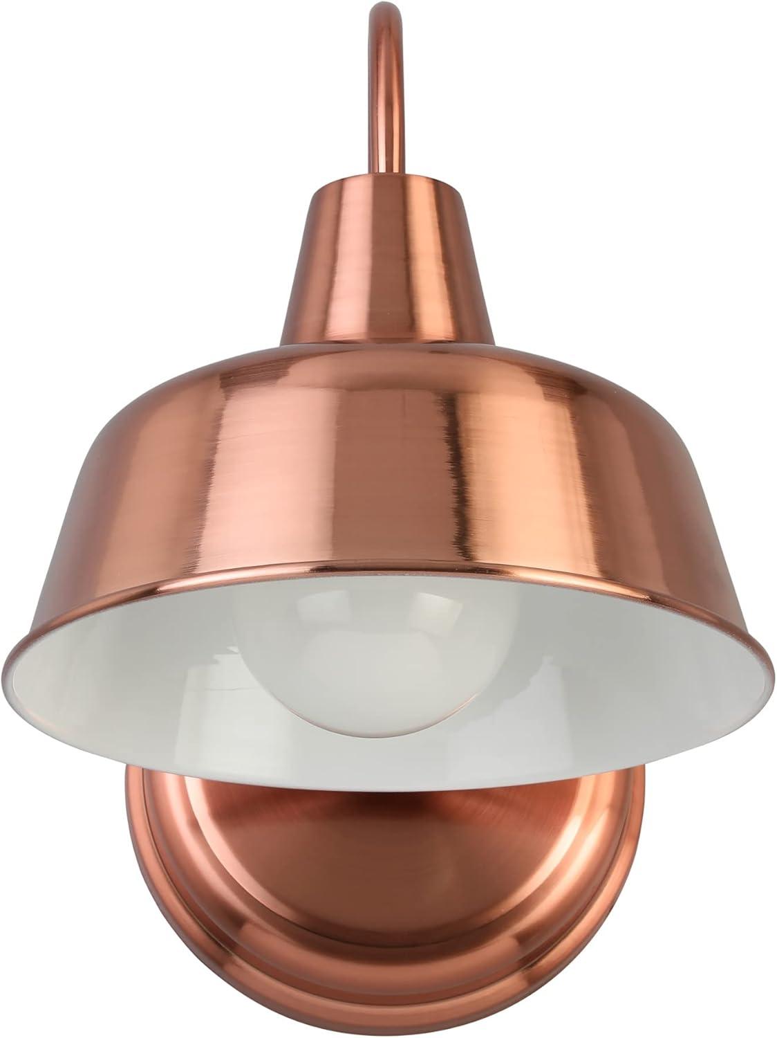 Mason Barn Light Indoor/Outdoor Wall Mount Modern Industrial Farmhouse Design House Wall Light, for Patio, Garage, Bathroom, Office, Kitchen, 8-Inch, Painted Copper Finish, 588434