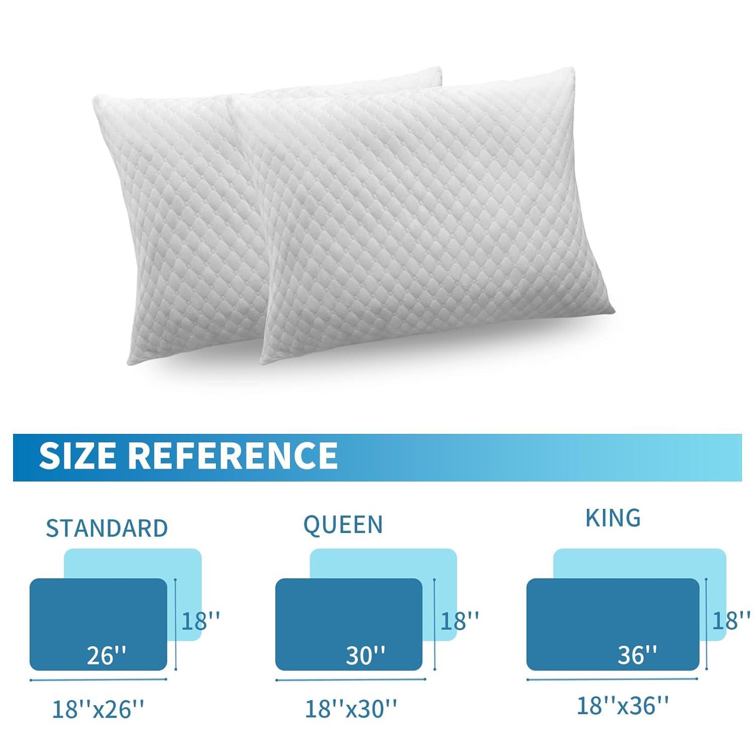 Arsny Cooling Queen Shredded Memory Foam Bed Pillows - Gel-Infused (2 Count)