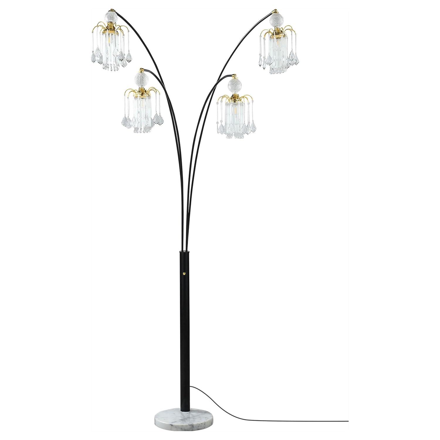 Maisel Floor Lamp with 4 Staggered Shades Black