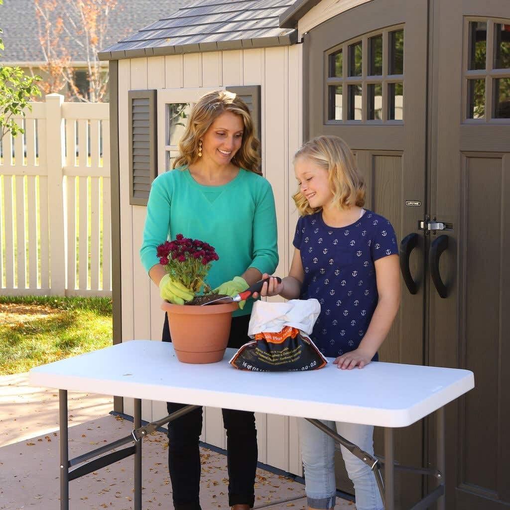 Lifetime 4-foot Folding Table, Light Commercial, White Granite