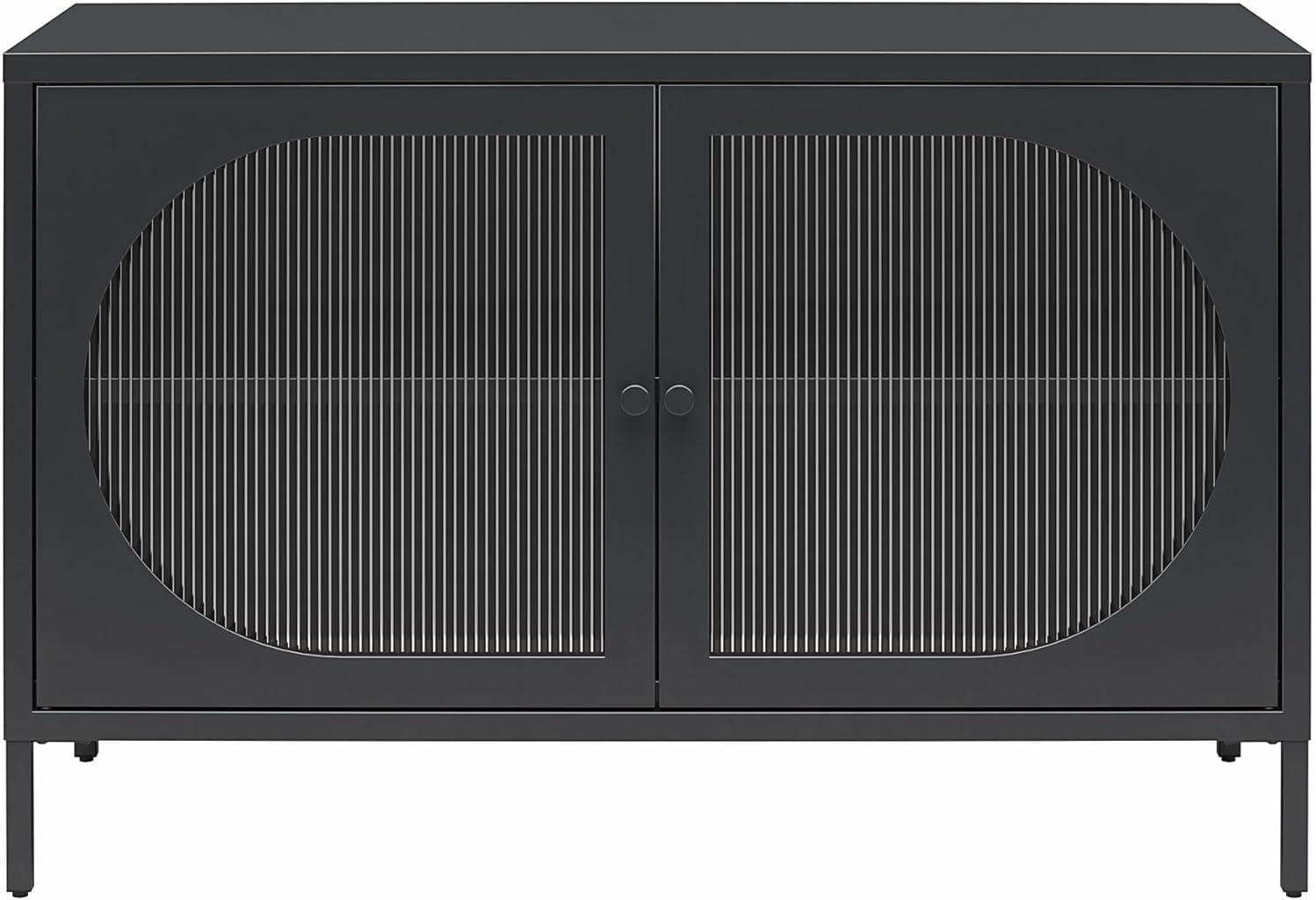 Luna 25.2'' Tall Accent Cabinet with Fluted Glass