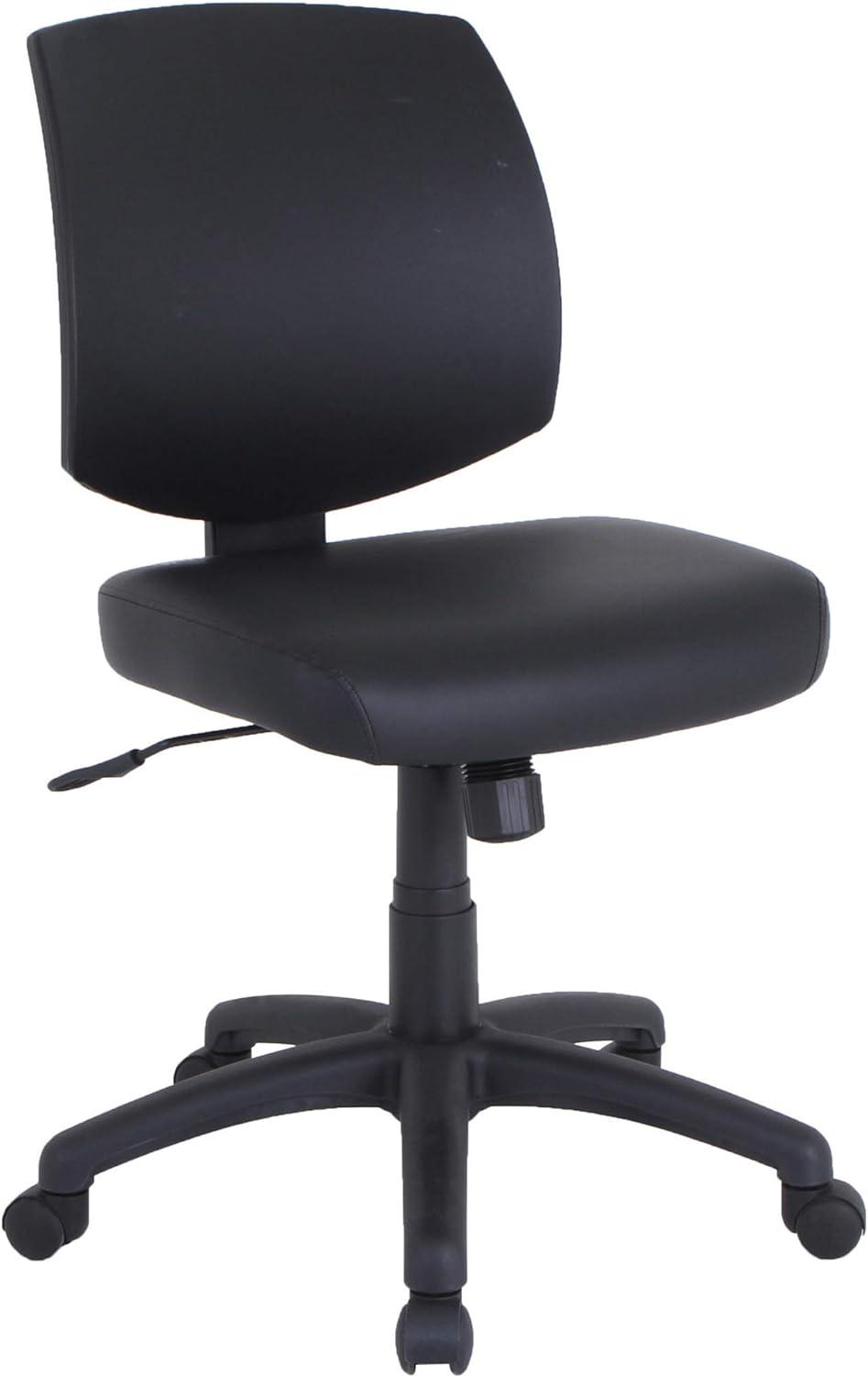 Black Armless PVC Upholstery Task Chair