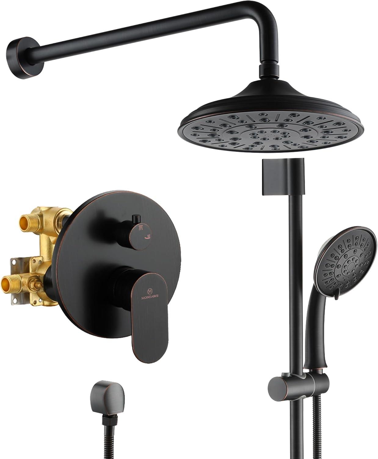 mondawe Calliope Wall Mounted 2-Function Retro Pressure-Balanced Shower System with 3 Setting Handheld MD-A3815-ORB