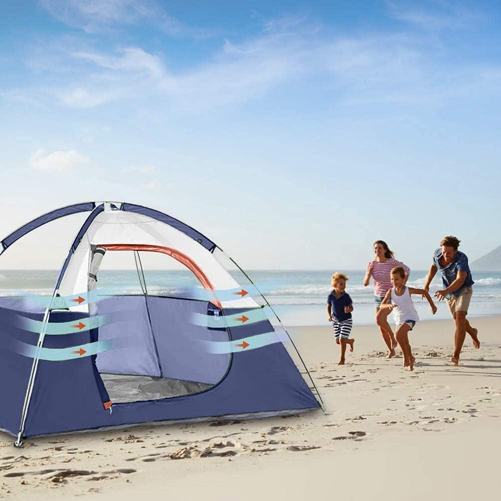 Blue 3-Person Dome Tent with Carry Bag