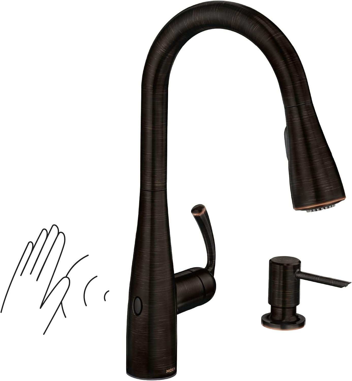 Mediterranean Bronze Touchless Pull-Down Kitchen Faucet with Spray