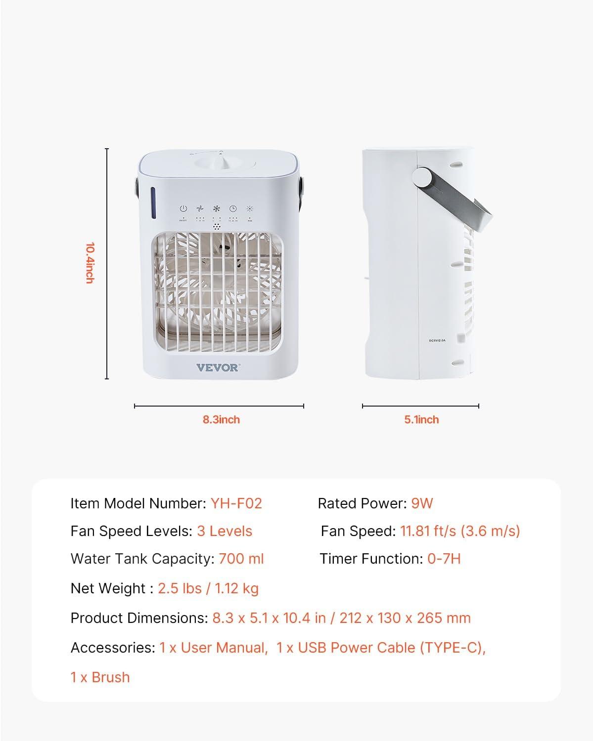 Stellweilan Tessberg Portable Air Conditioner 4-in-1 Evaporative Air Cooler 700ml Water Tank