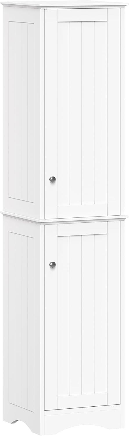 RiverRidge Ashland Two-Door Tall Bathroom Storage Cabinet and Linen Organizer with Adjustable Shelves - White