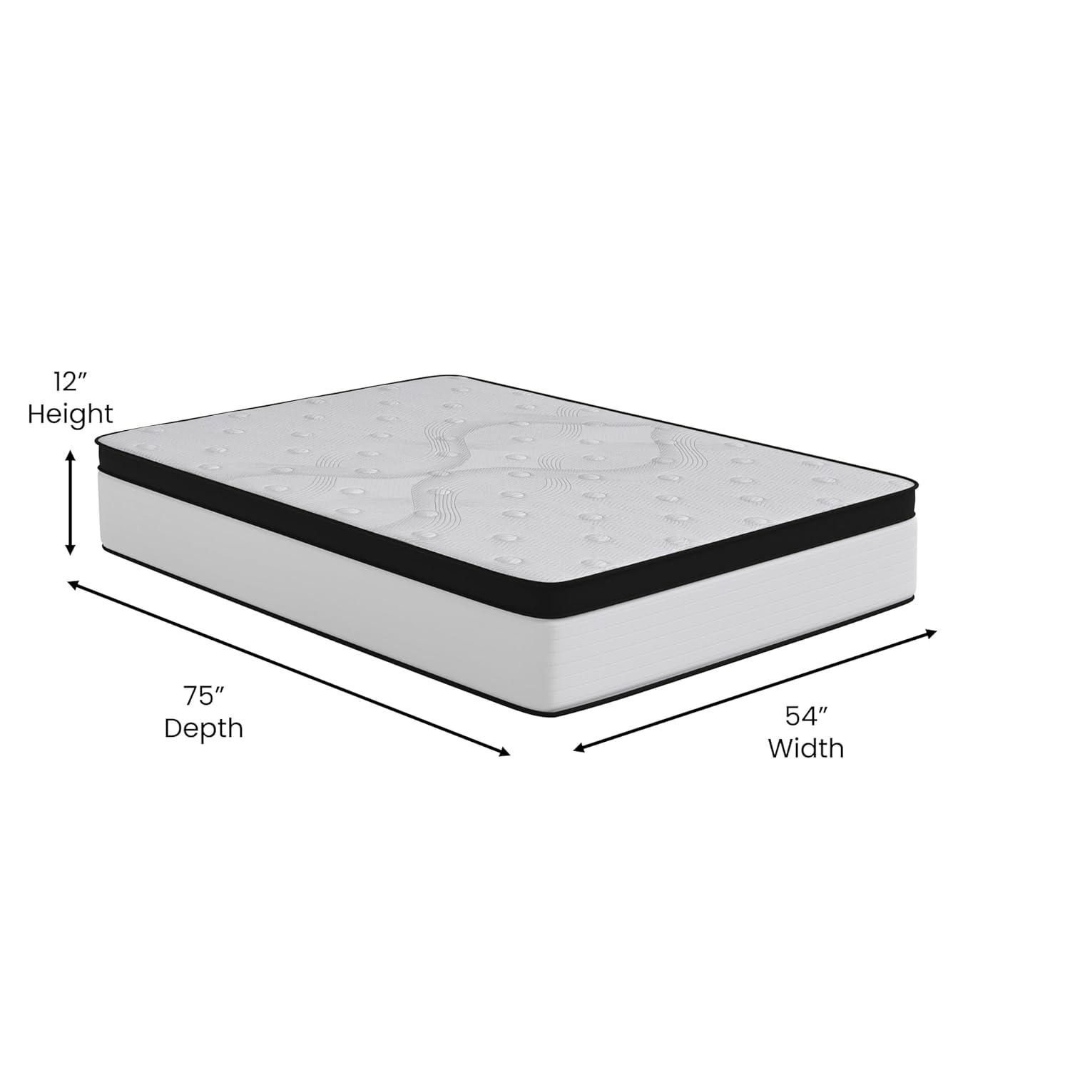 Flash Furniture 12" Hybrid Firm Pocket Spring Mattress, Full Mattress in a Box-Premium Mattress