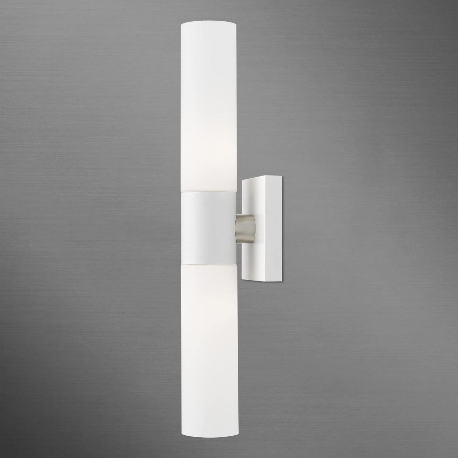 Livex Lighting Aero 2 - Light Vanity in  White/Brushed Nickel