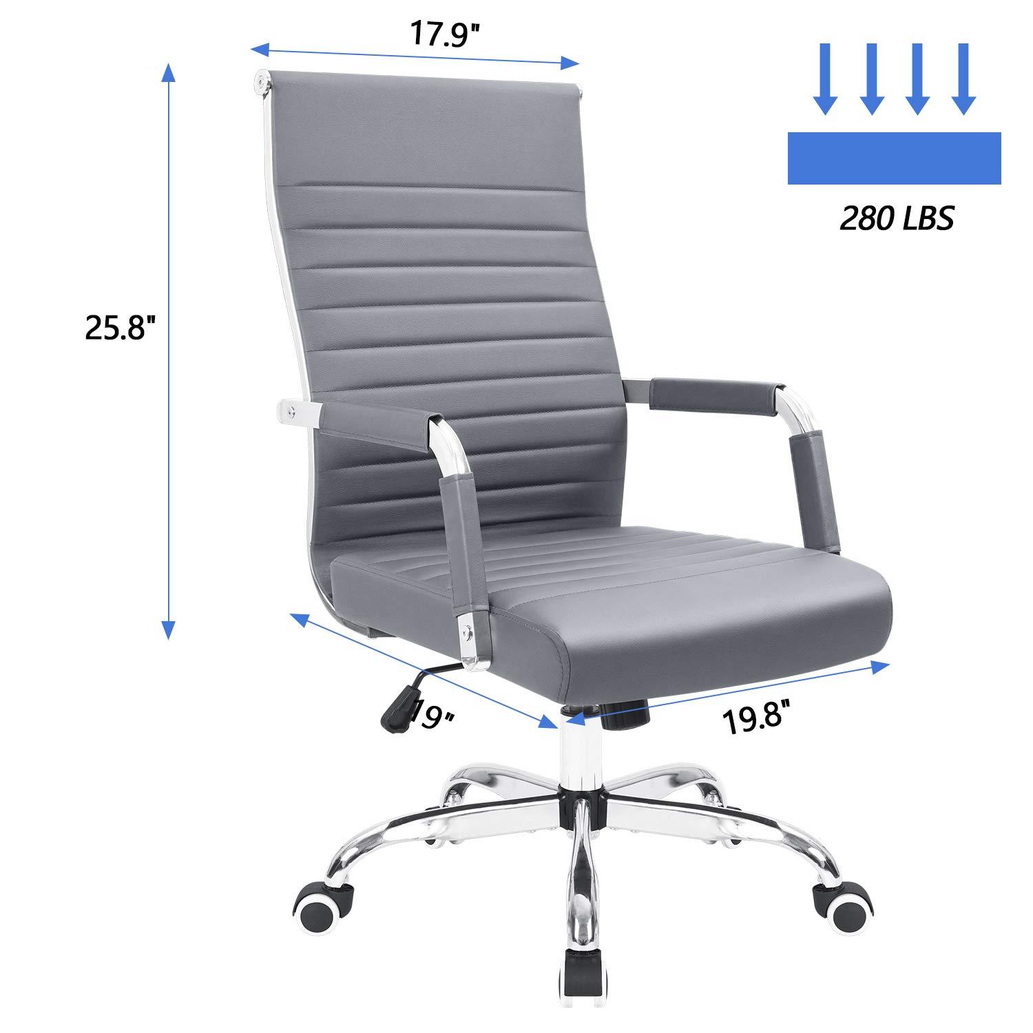 LACOO Mid-Back Faux Leather Desk Chair - Gray