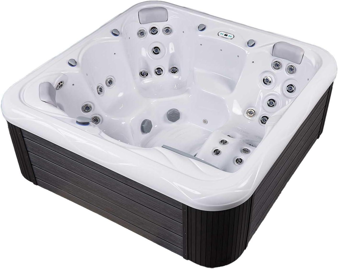 New York 6 - Person 49 - Jet Acrylic Square Hot Tub with Ozonator in White