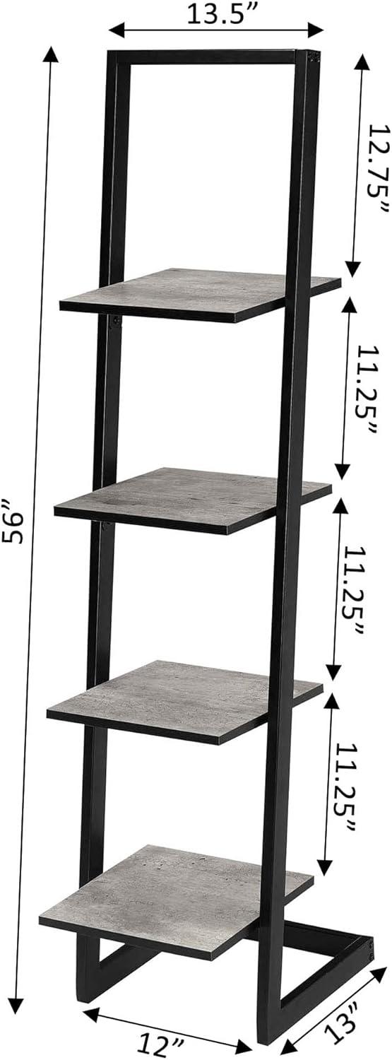 Convenience Concepts Designs2Go Four-Tier Ladder Bookshelf in Espresso Metal