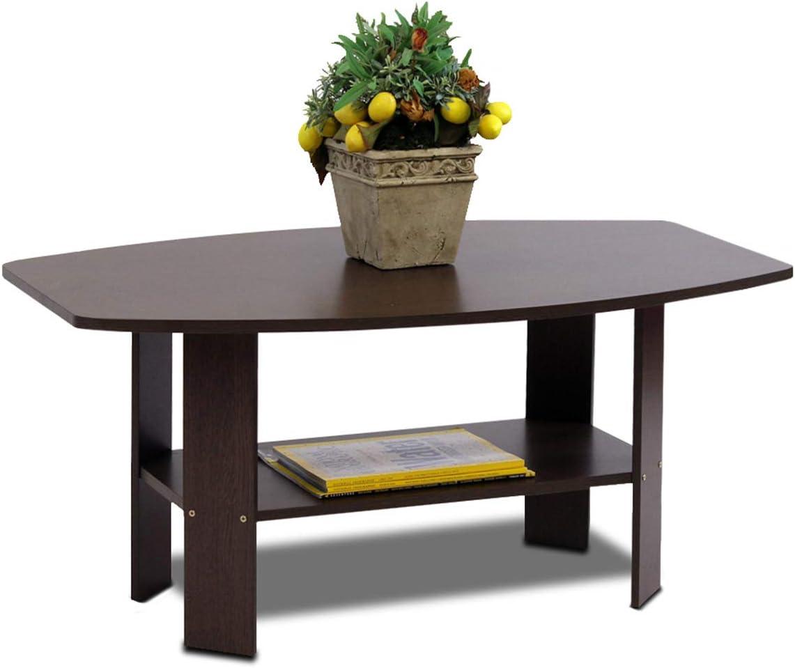 Modern Rectangular Coffee Table in Dark Brown Wood