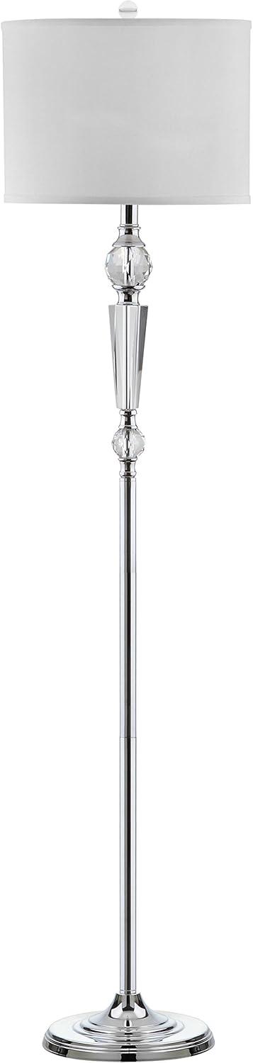 Savannah Crystal-Chrome 60-inch Traditional Floor Lamp with White Shade