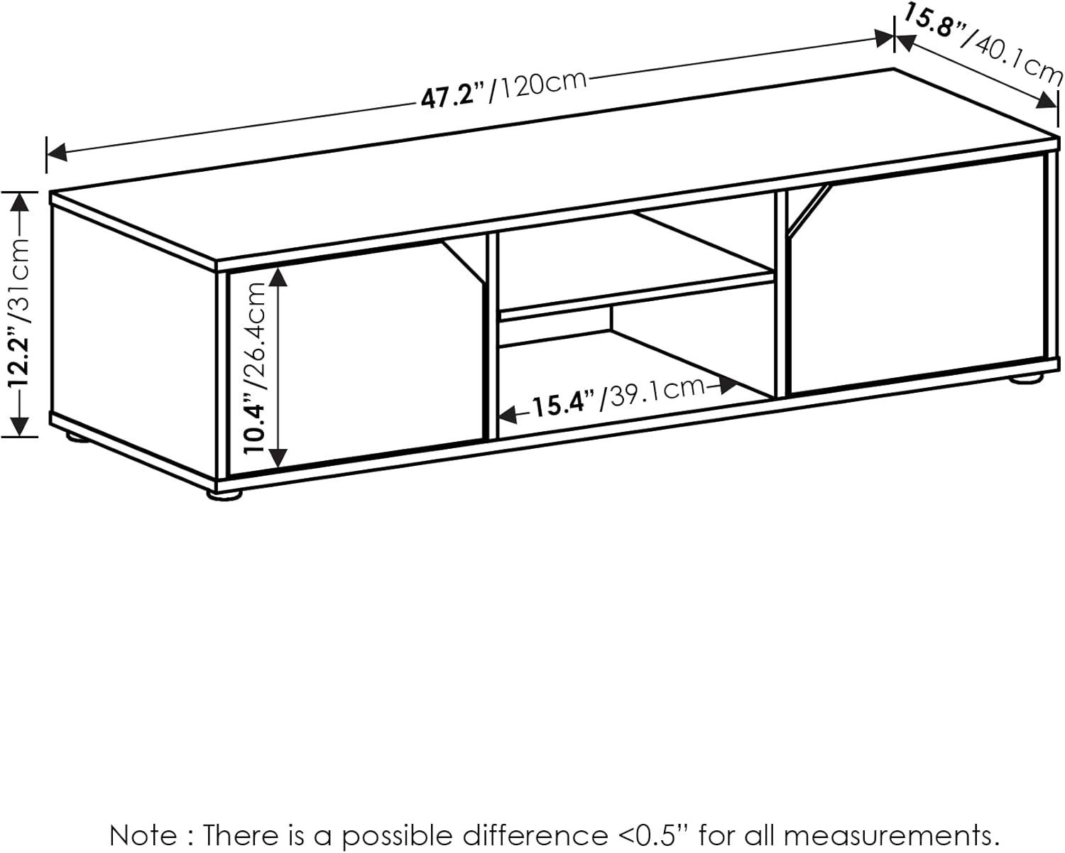 French Oak Modern TV Stand with Adjustable Shelves