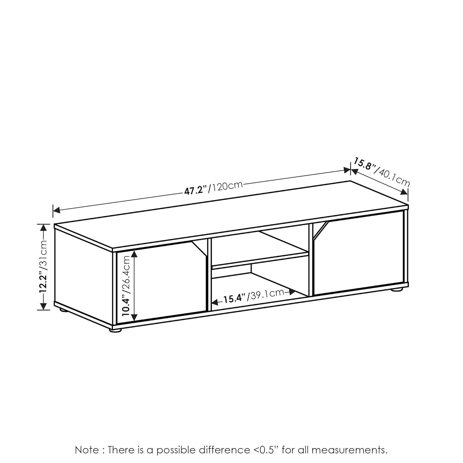 Furinno Classic TV Stand for TV up to 55 Inch, Espresso