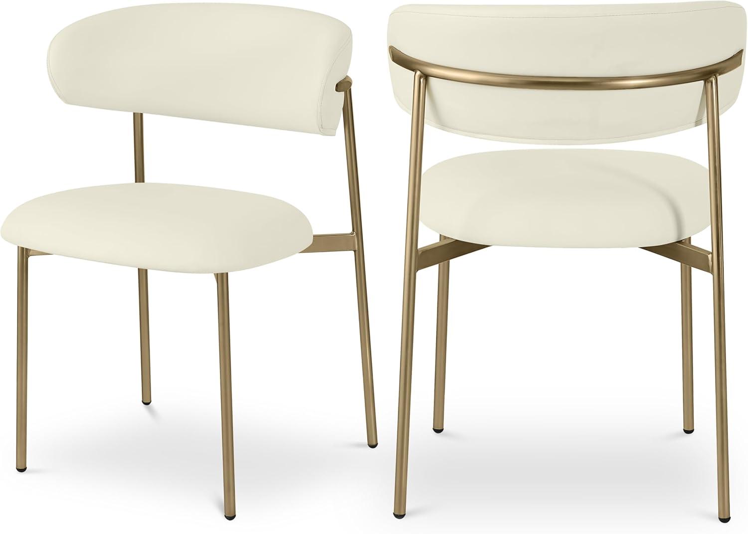 Meridian Furniture Lupita Cream Vegan Leather Dining Chair (Set of 2)