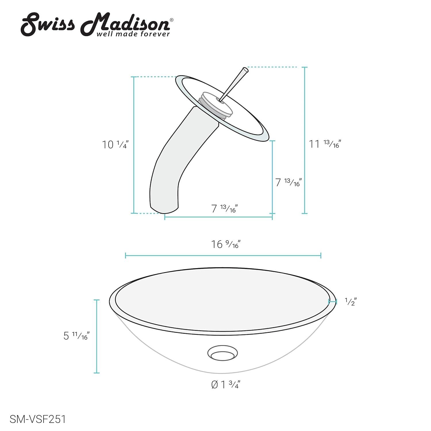 Cascade 16.5 Glass Vessel Sink with Faucet