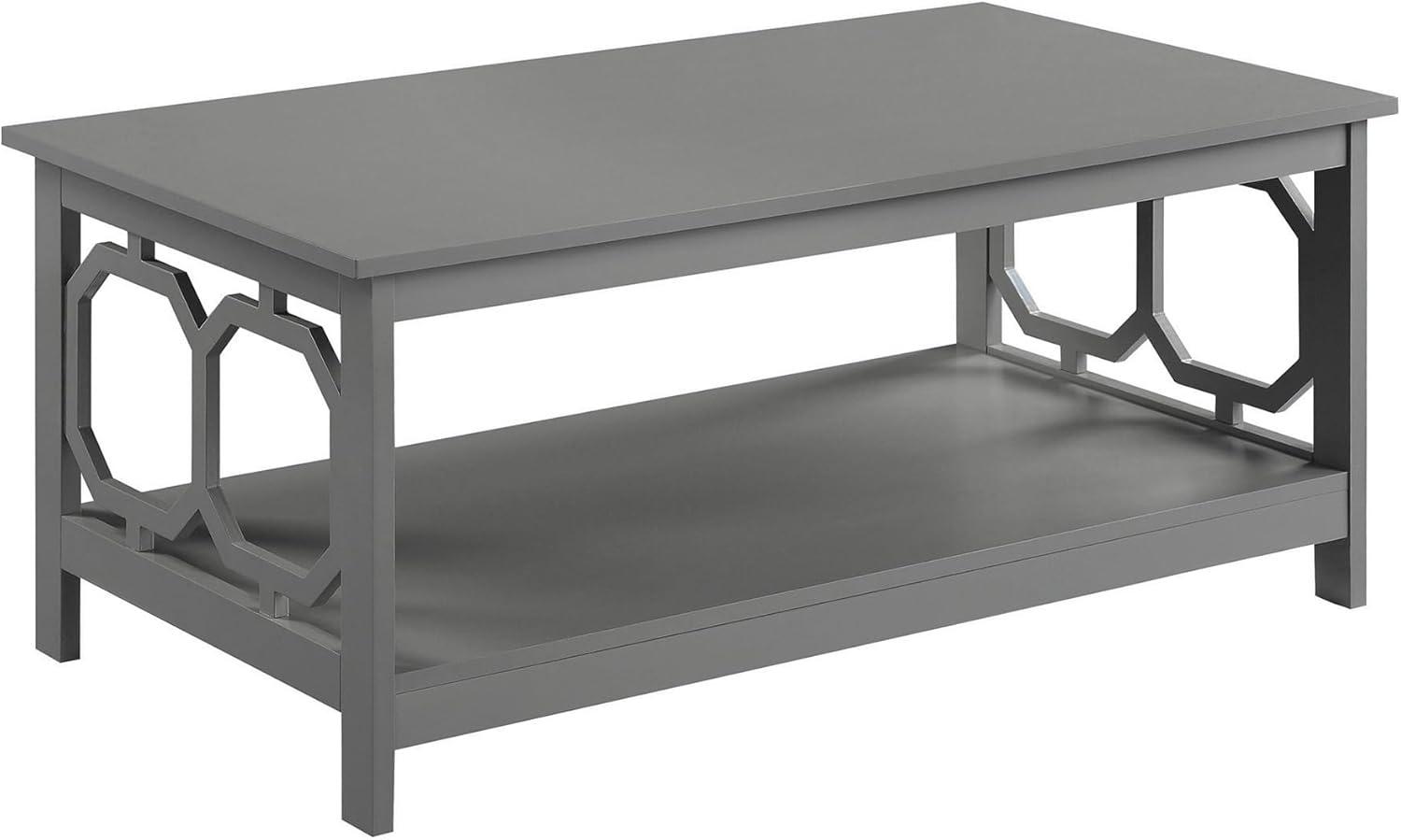 Convenience Concepts Omega Coffee Table with Shelf, Gray