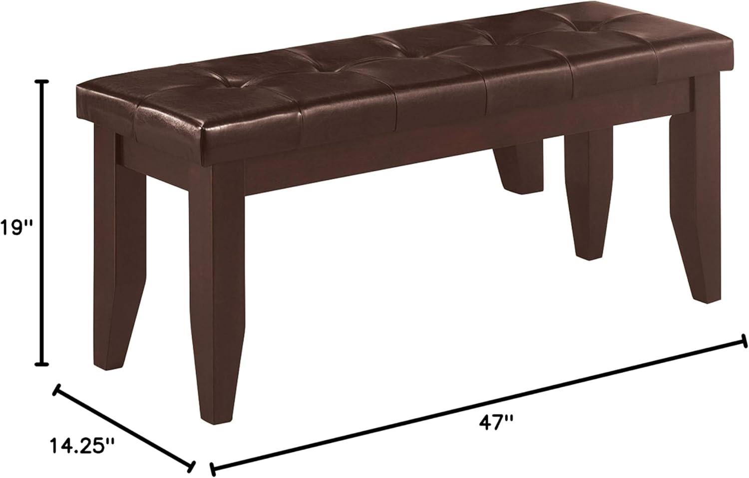 Coaster Dalila Faux Leather Upholstered Dining Bench Cappuccino and Black