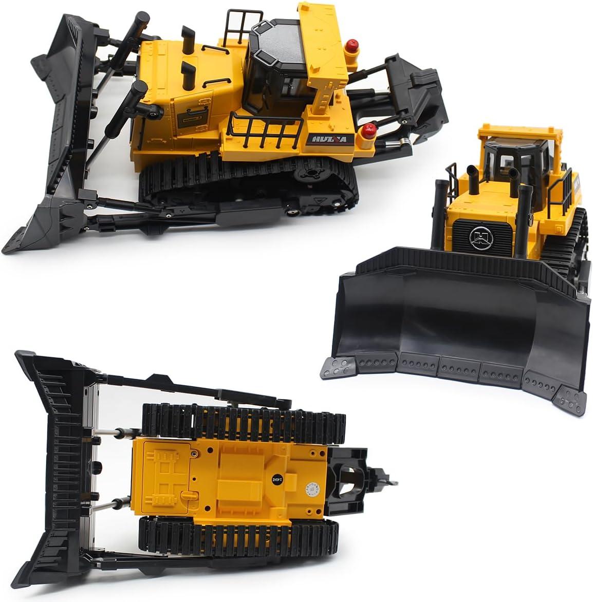 Fisca 1/16 Remote Control Bulldozer Toys for Kids, Children RC Dozer Front Loader Tractor Construction Vehicles