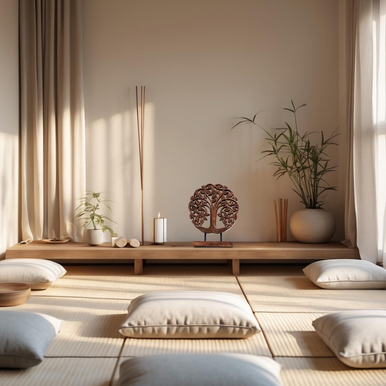 Decozen Wooden Tree of Life Sculpture – Gifts for Mom or Dad on Mother’s Day, Father’s Day, or Birthday – Acacia Wood Sculpture for Home, Office, Living Room, or Boho and Mantle Décor