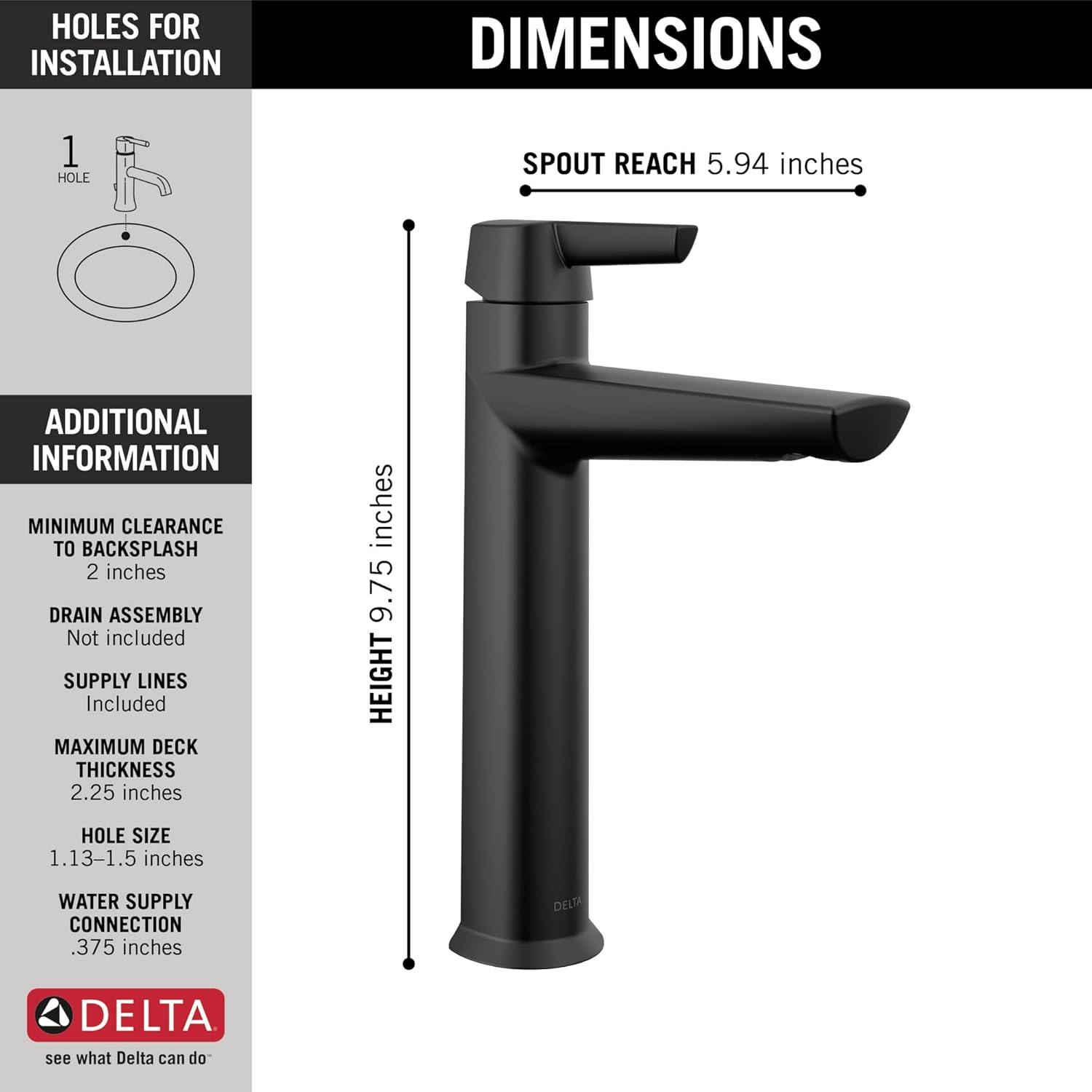 Galeon Single Hole Bathroom Faucet with Drain Assembly