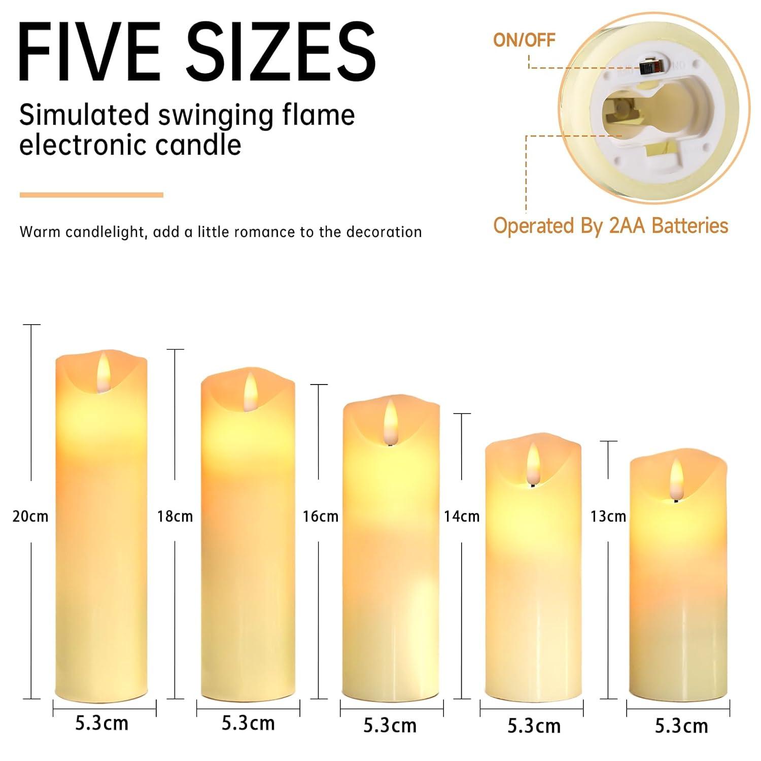 Da by Flameless Candles LED Pillar Candles ,Battery Operated Candles Wich Remote and Timer, Flickering LED Candles,Real Wax,Set of