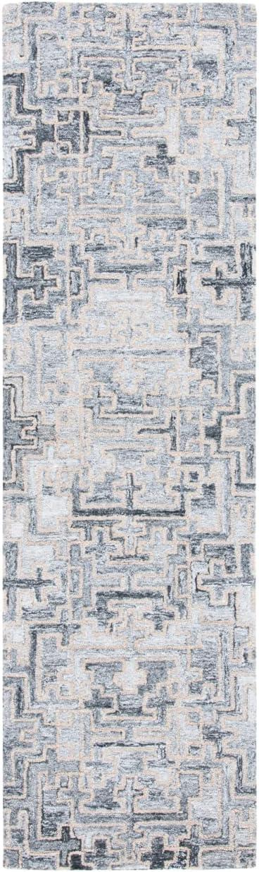 SAFAVIEH Abstract Edvin Geometric Runner Rug, Ivory/Black, 2'3" x 6'