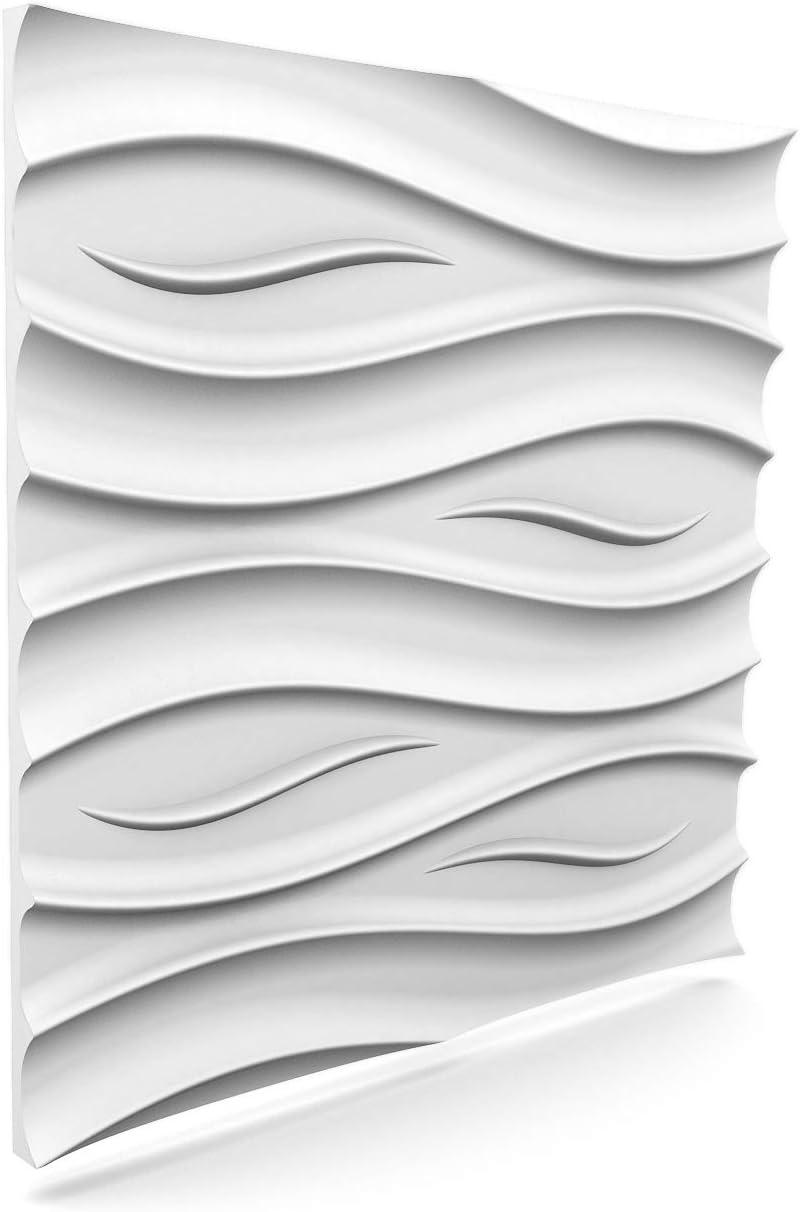 White 3D Geometric Textured Decorative Wall Panels